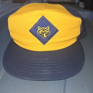 Yellow and Navy Men's Fox Patch Cap